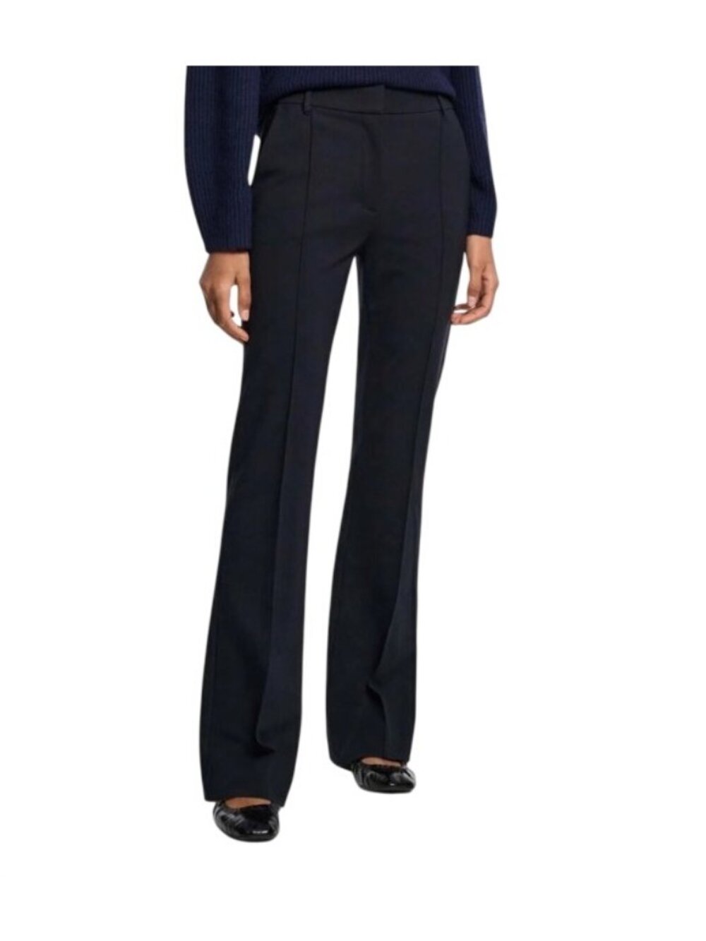 Dorothee Schumacher Essence Pintuck Womens Pants Dark Navy size 2 (S) quiet lux